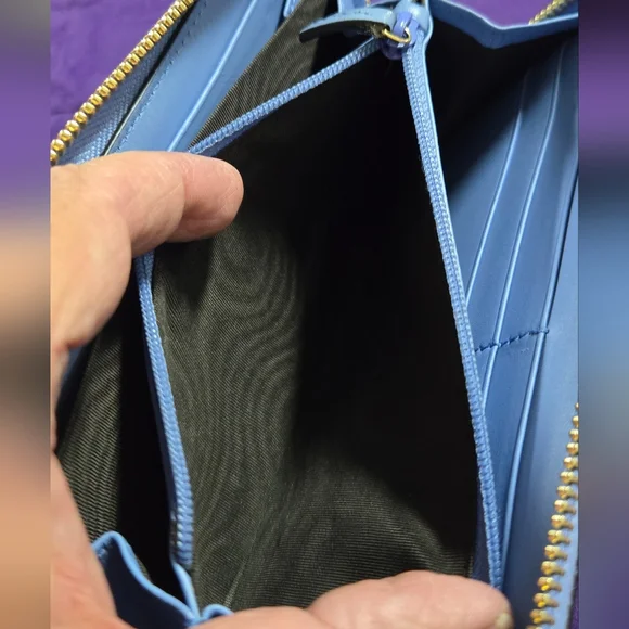 Gucci Japan Exclusive GG Marmont Blue Bow Leather Zip Wallet - Picture 12 of 15